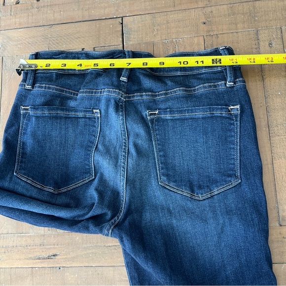 FRAME DENIM LE CROP MINI BOOT STRETCH DENIM JEANS CROP FLARE RAW HEM sz 28 Dark - Picture 12 of 12